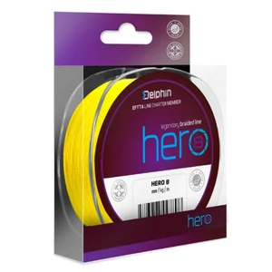 Delphin HERO 8 fluo sárga 0,14mm 9,5kg / 117m Fonott zsinór