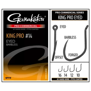 Gamakatsu King Pro Eyed A1 PTFE Barbless #14 / Szakáll nélküli füles feeder horog