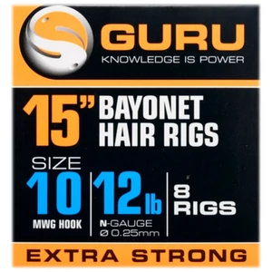 Guru Bayonet Ready Rigs 15col-38cm - Size 10 / 12LB -0,25mm / Előkötött horog