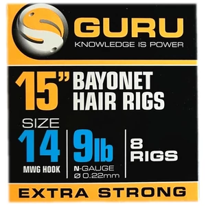 Guru Bayonet Ready Rigs 15col-38cm - Size 14 - 9lb / 0,22mm / Előkötött horog