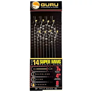 Guru 2022 Super MWG Bait Bands 4ft 14 / Előkötött szilikonkarikás feeder horog