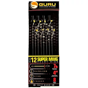 Guru 2022 Super MWG Bait Bands 4ft 12 / Előkötött szilikonkarikás feeder horog