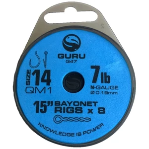Guru QM1-14 Bayonet Ready Rigs 15col/7lb-0,19mm / Előkötött Horog