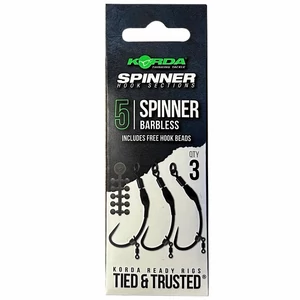 Korda Spinner Hook Sections - 5 Barbless / Előkötött horog