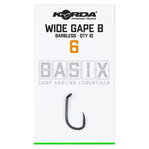 Korda Basix Wide Gape Barbless 6 / Füles szakáll nélküli horog