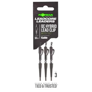 Korda Kable Leadcore Leader Hybrid Lead Clip QC Swivel Weed - 50cm / Leadcore szerelék