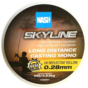 Nash Skyline Long Distance Casting Mono 0.28mm 10lb - Yellow / UV Sárga Monofil Főzsinór