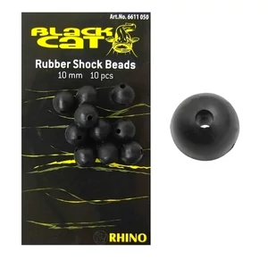 Black Cat Rubber Shock Bead - 10mm / Gumigyöngy