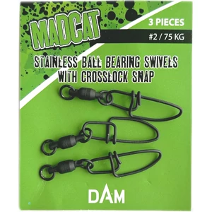 MadCat Stainless Ball Bearing Swivel With Crosslock Snap # 2 - 75 Kg / Forgókapocs