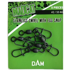 MadCat Stainless Swivel With Egg Snap #2 - 55 Kg / Forgókapocs