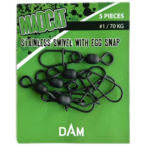 MadCat Stainless Swivel With Egg Snap #1 - 70 Kg / Forgókapocs