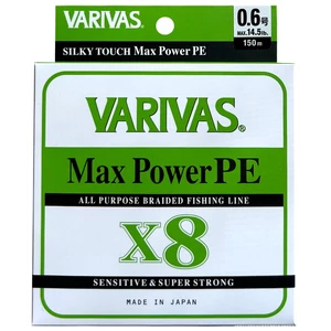 Varivas Max Power X8 PE #0.6 (0.128mm) 150m / Fonott pergető zsinór