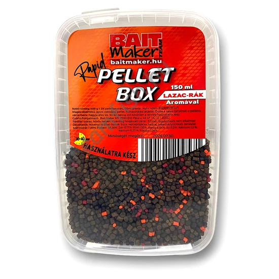 Bait Maker Team Rapid Pellet Box / Lazac - Rák aromával 400g+150ml