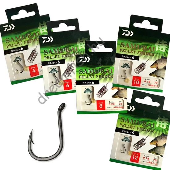 Daiwa Samurai Pellet-Feeder Hooks / Előkötött pelletkarikás horog