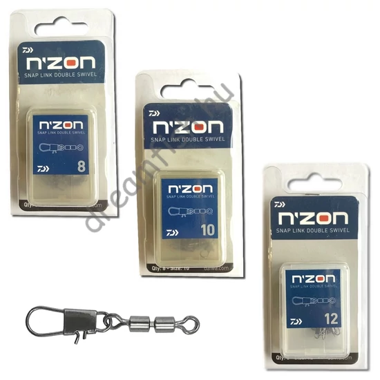 Daiwa N&apos;Zon Snap Link Double Swivel / Dupla forgó kapoccsal