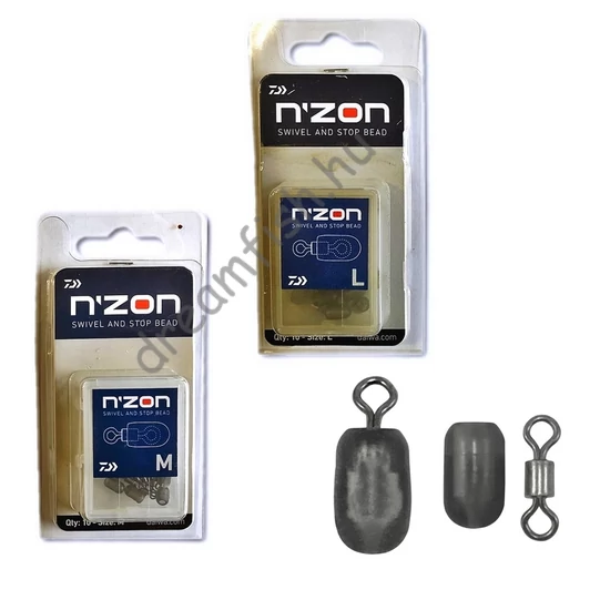 Daiwa N&apos;ZON Swivel and Stop Bead / Gyorskapocs