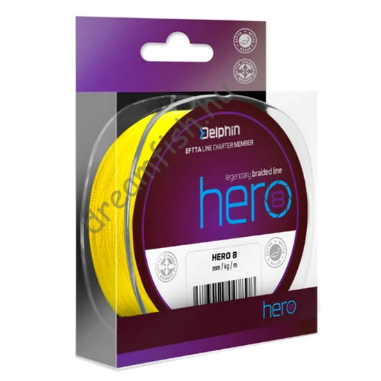 Delphin HERO 8 fluo sárga / 117m Fonott zsinór