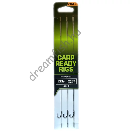 Fox Carp Ready Rigs Wide Gape - 6 / Előkötött bojlis horog