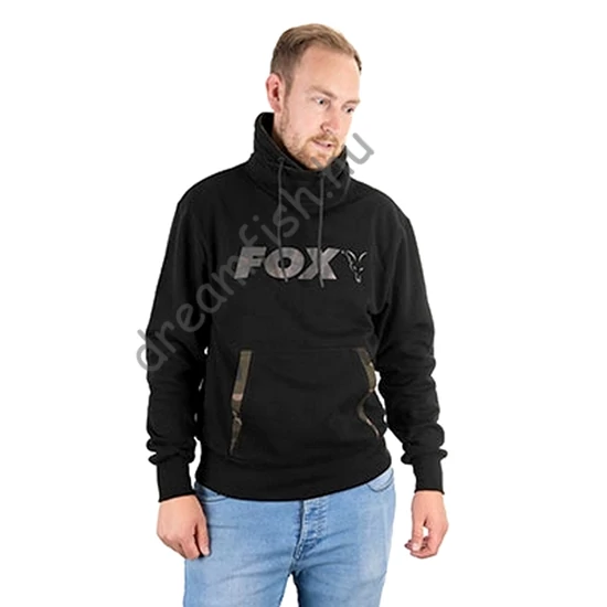 Fox Black/Camo Print High Neck - XL / Magasnyakú pulóver