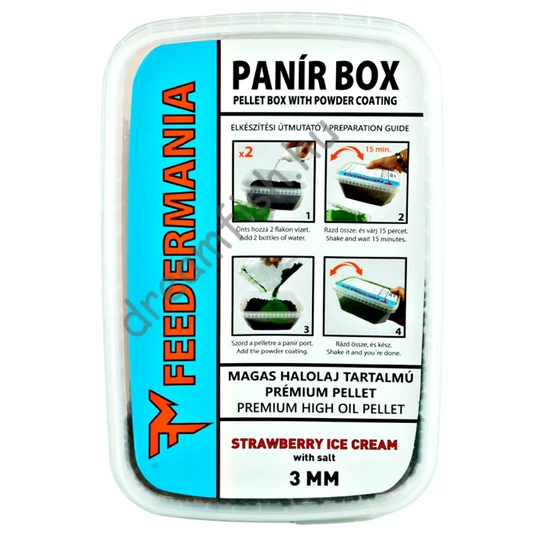 Feedermania Panír Box 3mm Strawberry Ice Cream / Pellet + panír por