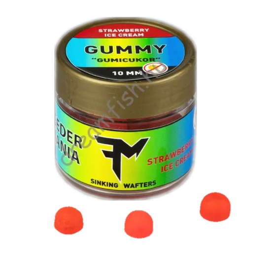 Feedermania GUMMY 10mm STRAWBERRY ICE CREAM / Gumicukor Csali