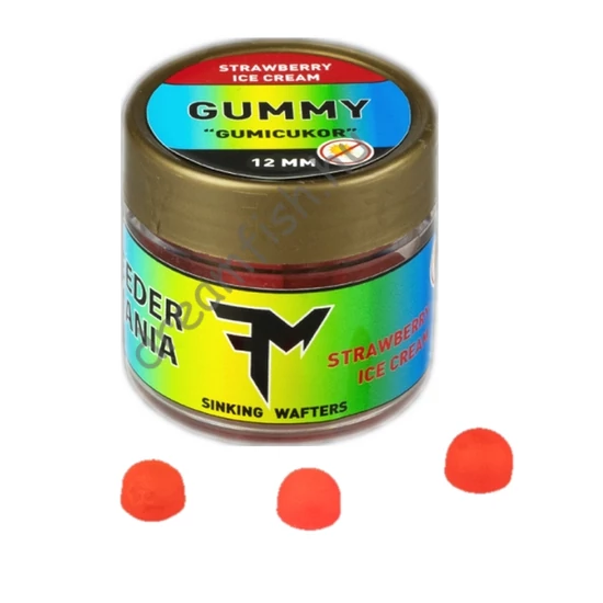 Feedermania GUMMY 12mm STRAWBERRY ICE CREAM / Gumicukor Csali