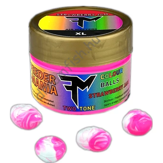 Feedermania Colour Balls Two Tone Strawberry Jam XL / Plasztik csali