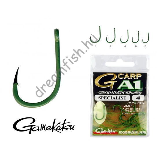 Gamakatsu A1 Carp Green Specialist / Pontyozó horog