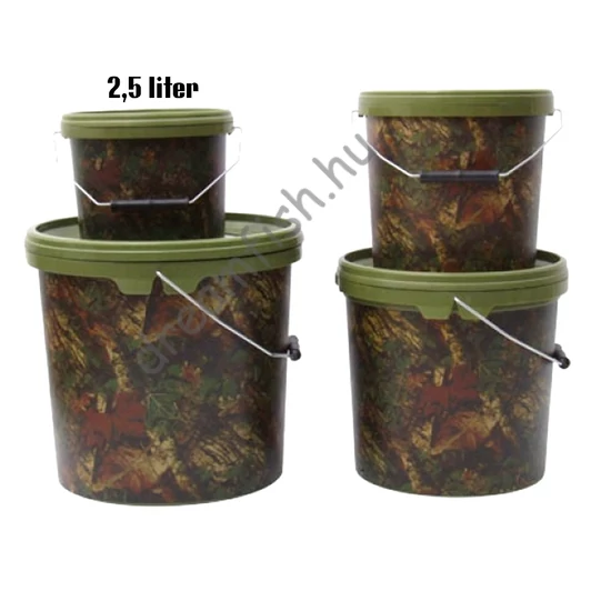 Gardner Camo Bucket 2,5 Litre / Strapabíró vödör, fedővel