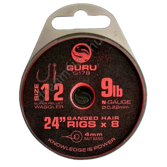 Guru Super Pellet Waggler Bait Band-14" (0,22mm) / Előkötött szakáll nélküli horog