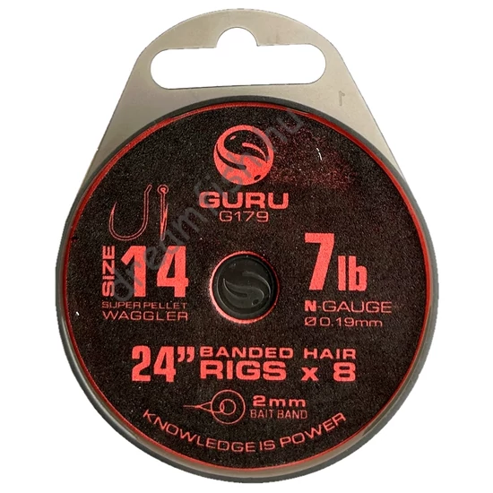 Guru Super Pellet Waggler Bait Band-14" (0,19mm) / Előkötött szakáll nélküli horog