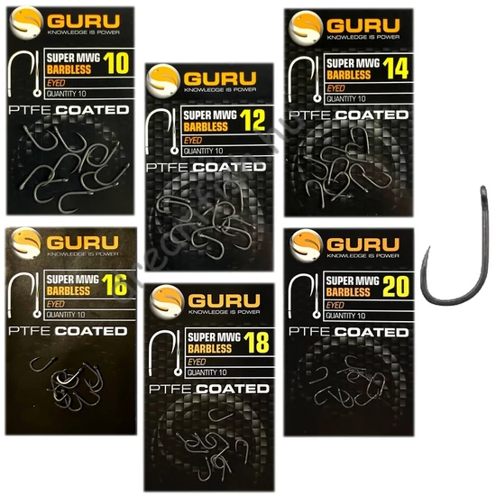 Guru Super MWG Barbless Eyed Hooks / Szakáll nélküli füles horog