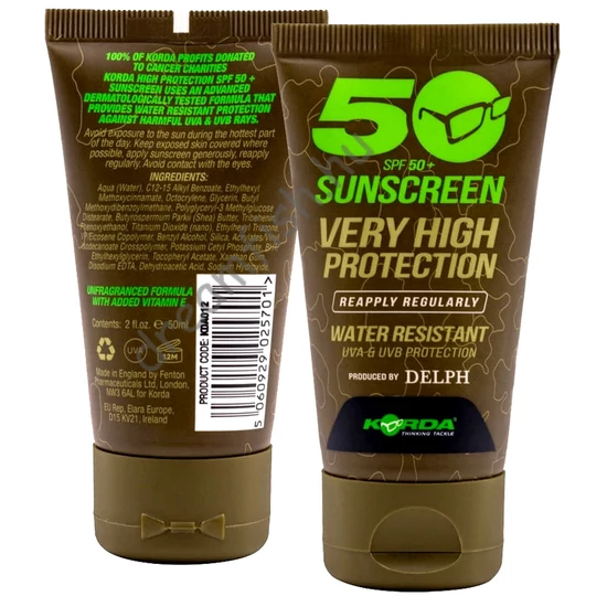 Korda Sun Screen SPF50 50ml unfragranced / Napvédő krém