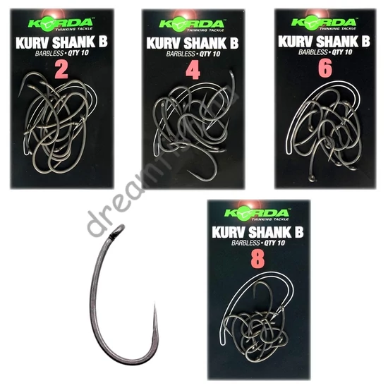 Korda Kurv Shank Barbless / Szakáll nélküli Horog