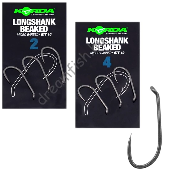 Korda Longshank Beaked - Barbless / Szakáll nélküli pontyozó horog