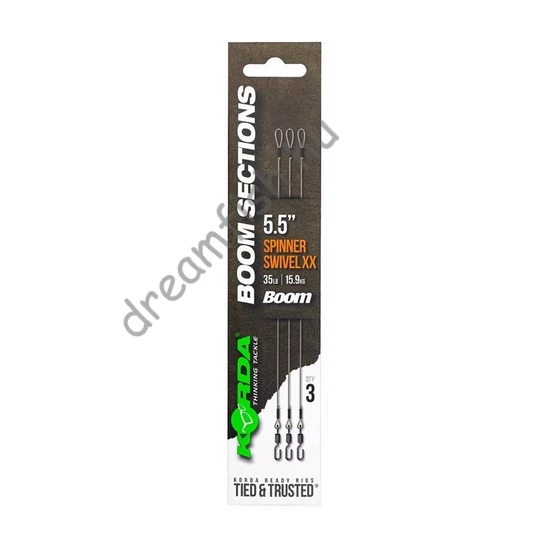 Korda Booms Spinner Swivel XX 5.5in / Előkötött előke