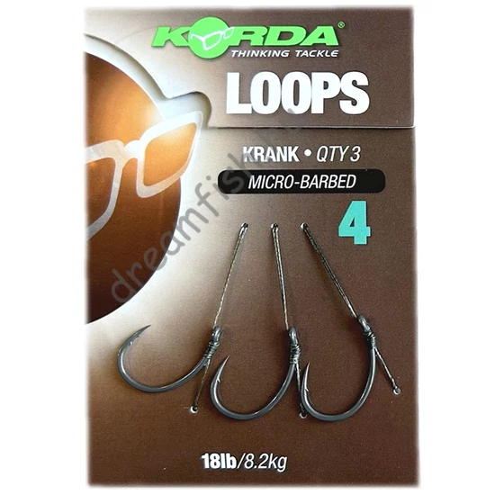 Korda Loop Rigs Krank 18lb - 4 / Előkötött horogelőke rész