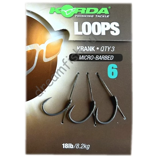 Korda Loop Rigs Krank 18lb - 6 / Előkötött horogelőke rész