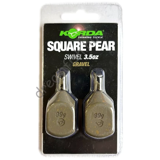 Korda Square Pear Swivel Blister 3.5oz/99gr Gravel 2db / Ólom