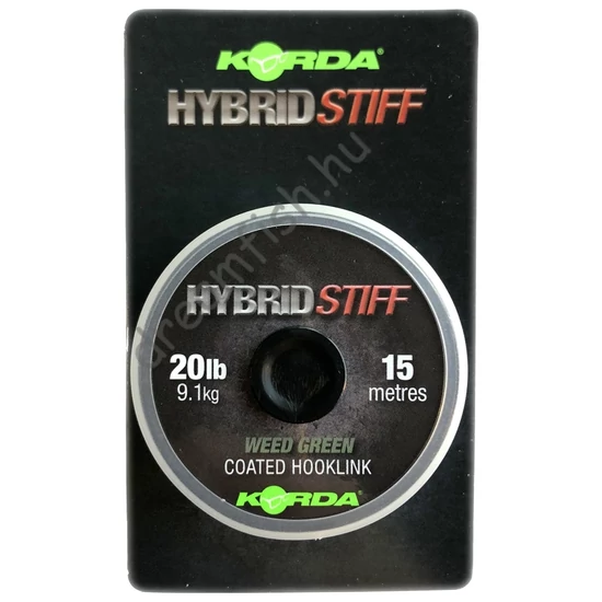 Korda Hybrid Stiff 20lb 15m - Weed Green / Bevonatos előkezsinór