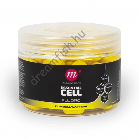 Mainline Essential Cell Fluoro - 12 x 15mm - Yellow / Dumbell Wafters