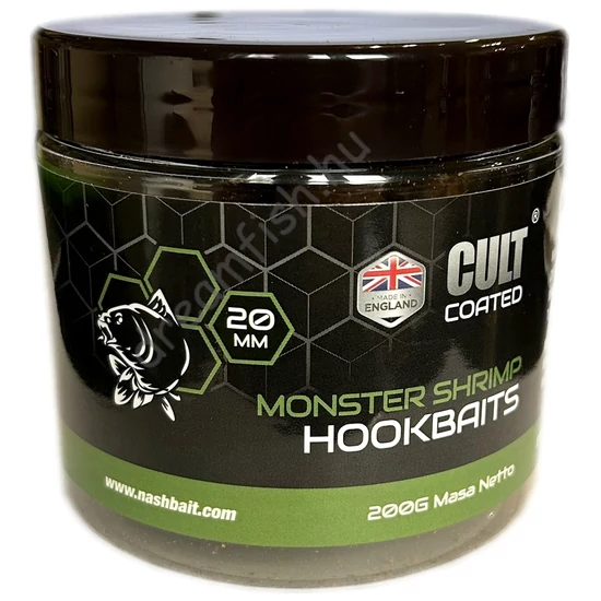 Nash Monster Shrimp Cult Coated Hookbaits - 20mm / Csalizó Bojli