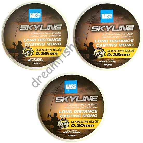 Nash Skyline Long Distance Casting Mono - Yellow / UV Sárga Monofil Főzsinór
