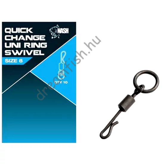 Nash Quick Change Uni Ring Swivel 8 / Gyorskapocs karikával