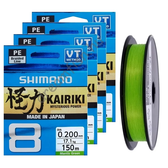 Shimano Kairiki 8 Mantis Green150 m / Fonott zsinór
