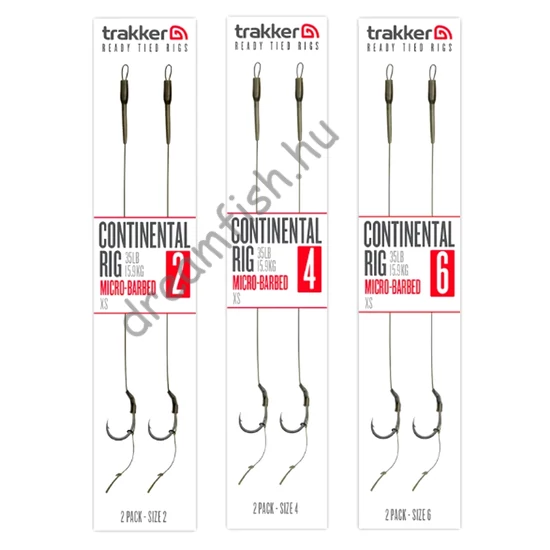 Trakker Continental Ready-Tied Rigs - Micro-Barbed / Mikroszakállas előkötött horog
