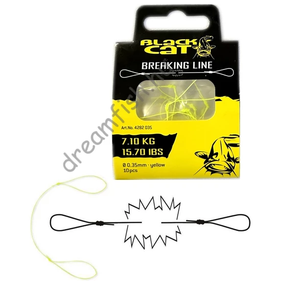 Black Cat Breaking Line - 0.35 mm Yellow / Előkötött szakító zsinór