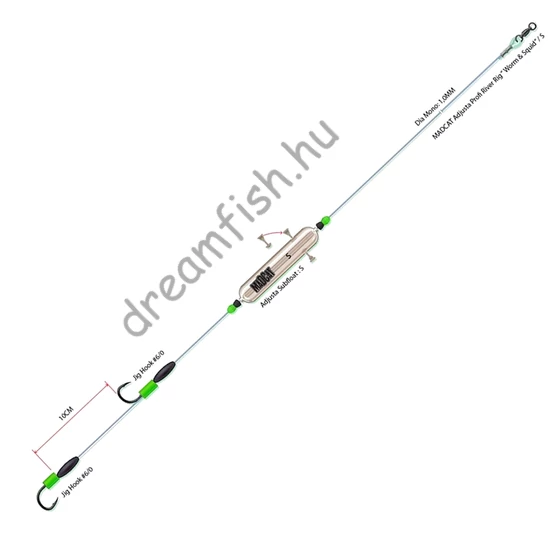 MadCat Adjusta Profi RiverRig Worm & Squid - Small / Búvárúszós harcsázó szerelék