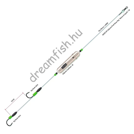 MadCat Adjusta Profi RiverRig Worm & Squid - Medium / Búvárúszós harcsázó szerelék