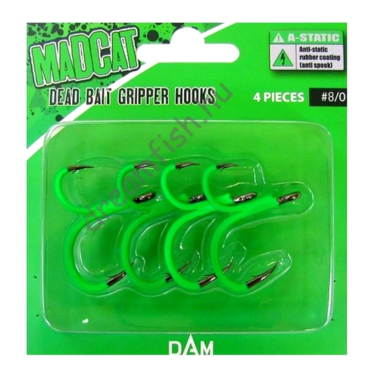 MadCat A-STATIC Dead Bait Gripper Hooks #8/0 / Harcsázó horog